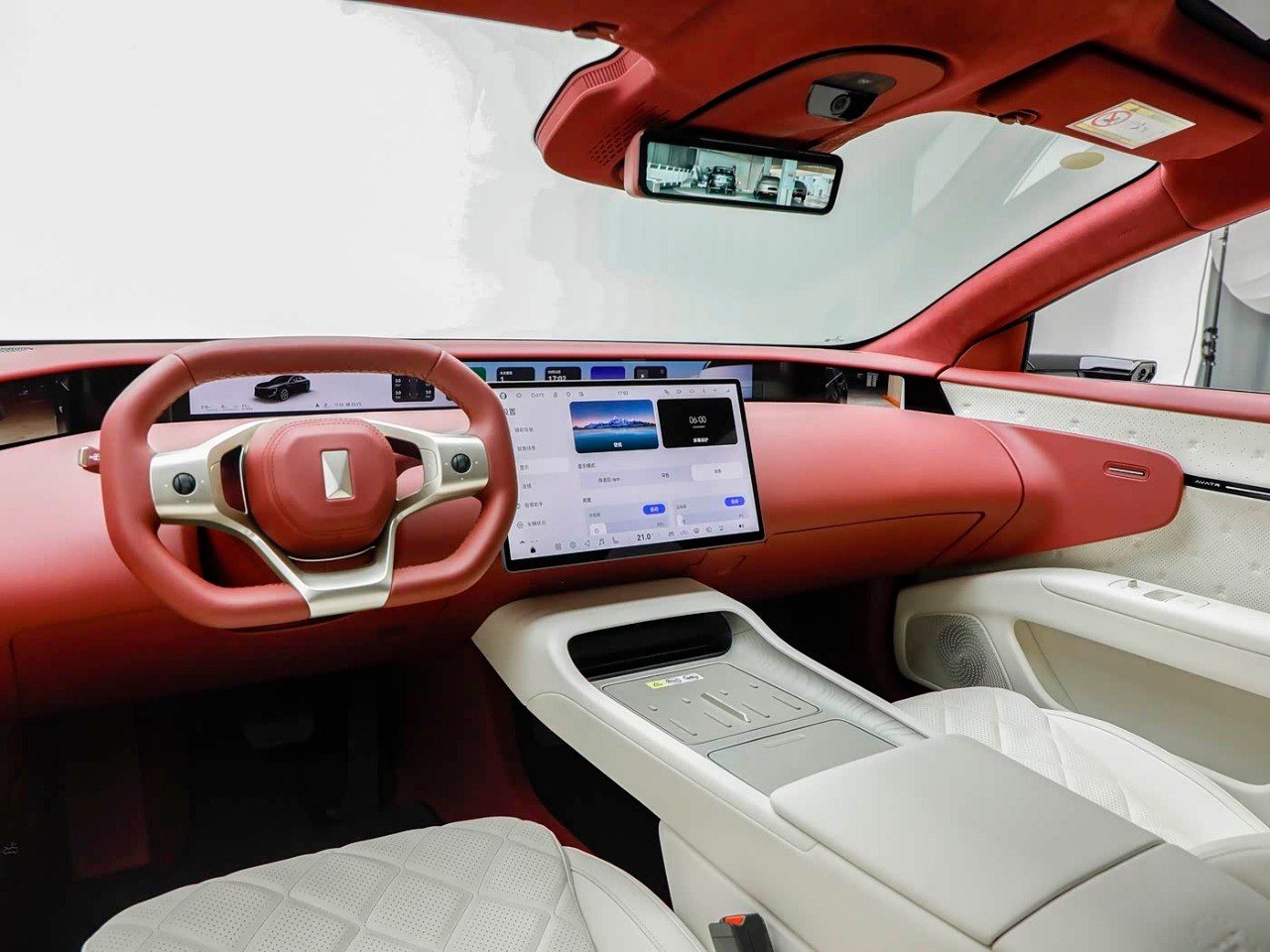 Avatr 12 Royal Edition dashboard full view red