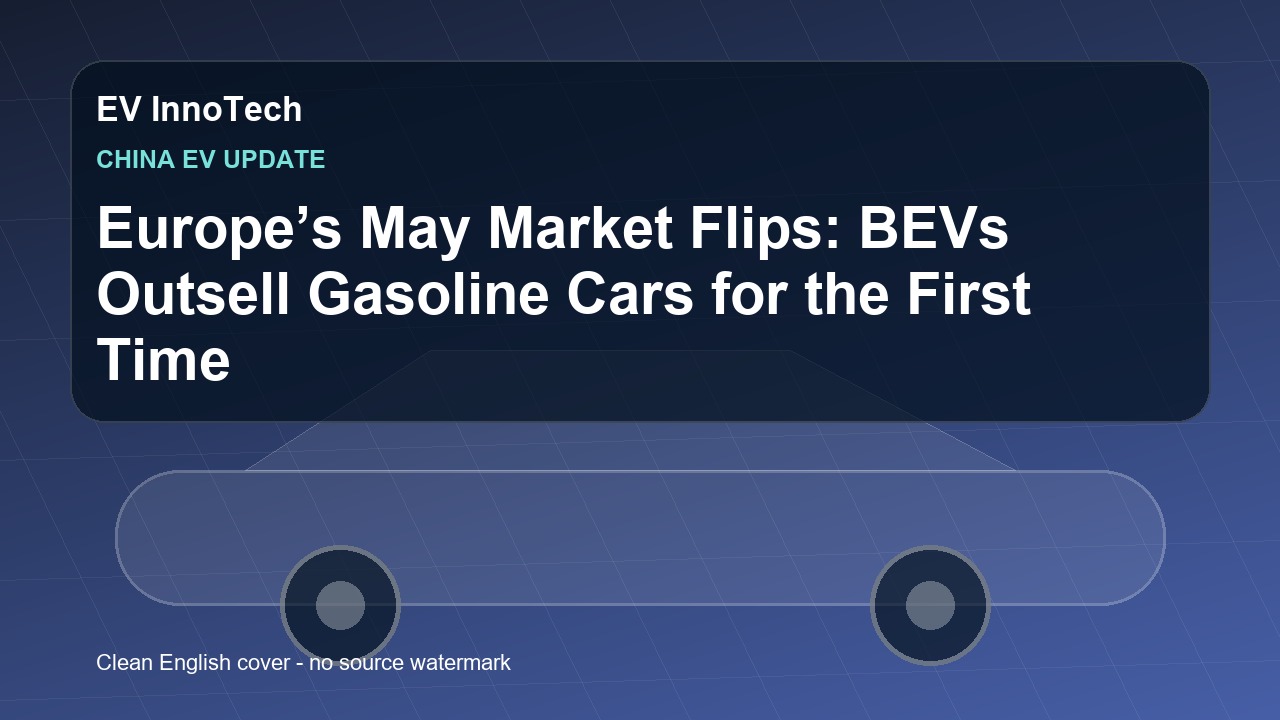 Europe’s May Market Flips: BEVs Outsell Gasoline Cars for the First Time