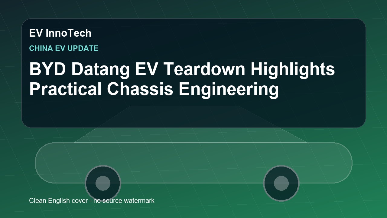 BYD Datang EV Teardown Highlights Practical Chassis Engineering